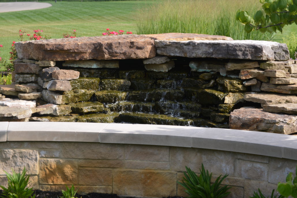 Hardscape Waterfall and Retaining Wall