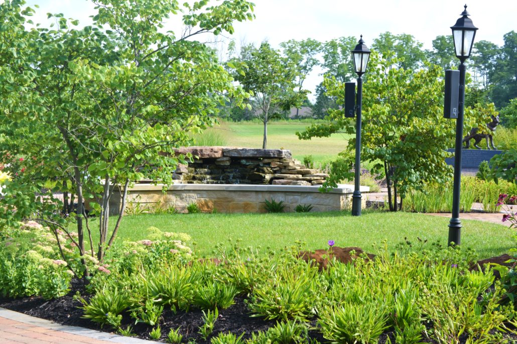 Professional waterfall and annuals