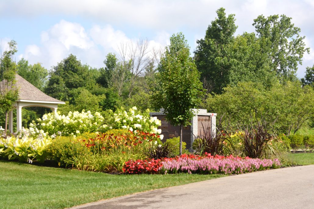 Flower bed planted at a local business
